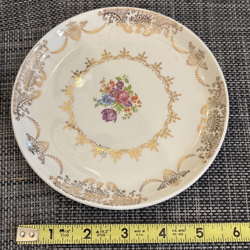 6 Pc Dish Setting Golden Beauty Set By Stetson With 22k Gold Trim Vintage. READ - Picture 8 of 16